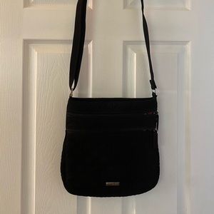 Vera Bradley quilted black cross body bag. Lots of pockets.